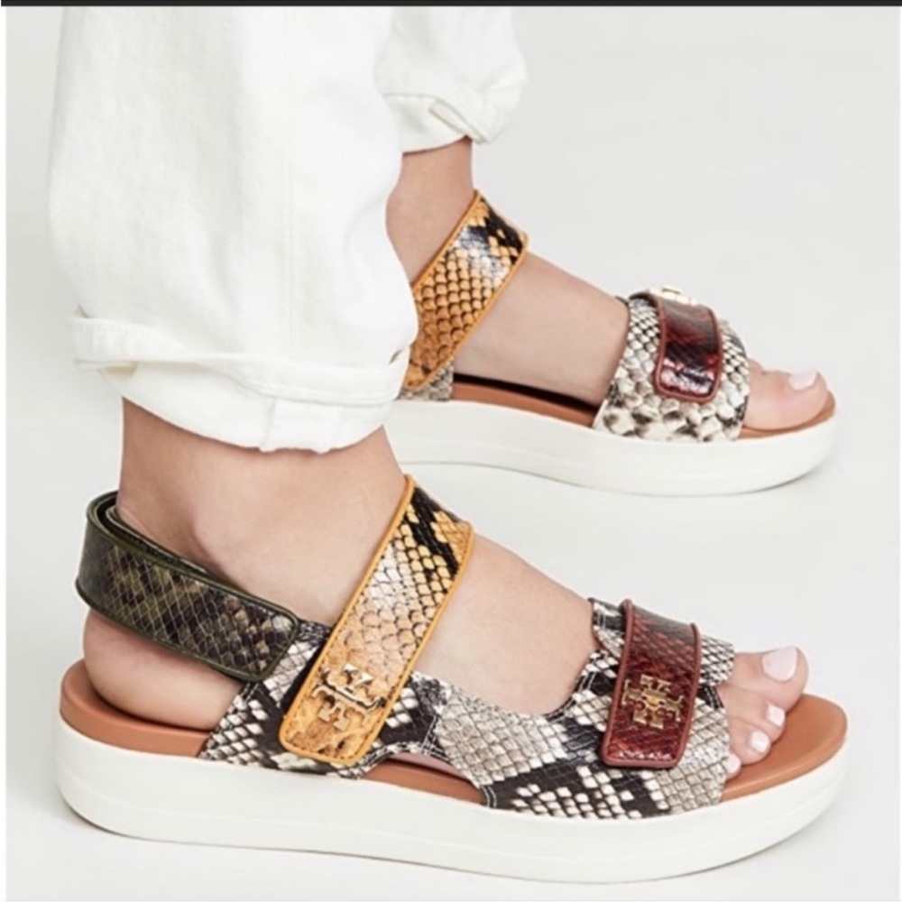 Tory Burch Kira Mixed Snake Sport Sandals